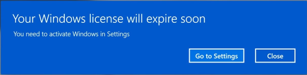 your version of windows will expire soon